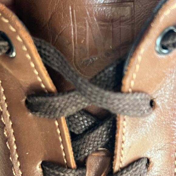 Bruno Magli Diego Sneakers Men’s 11 M EU 44 Cognac Low Top Shoes Brown Leather - Picture 3 of 12